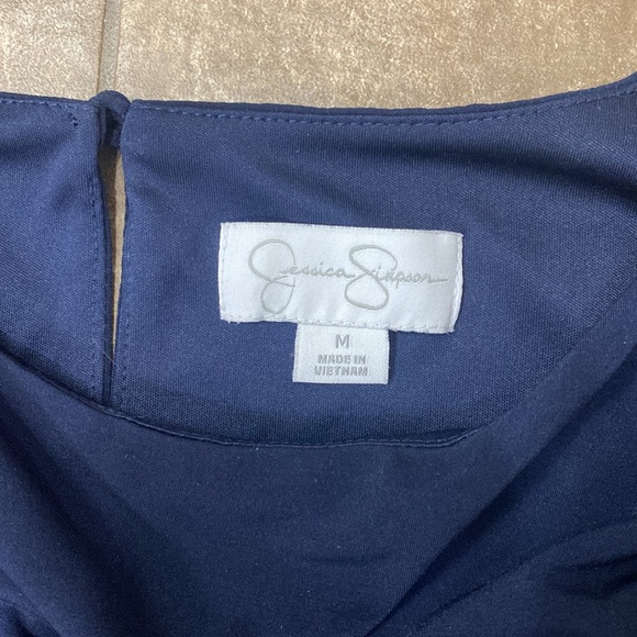 Jessica Simpson Navy lined dress with split sleeves - Picture 2 of 3